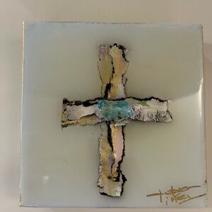 Amber Ivory Original Wall Art Cross